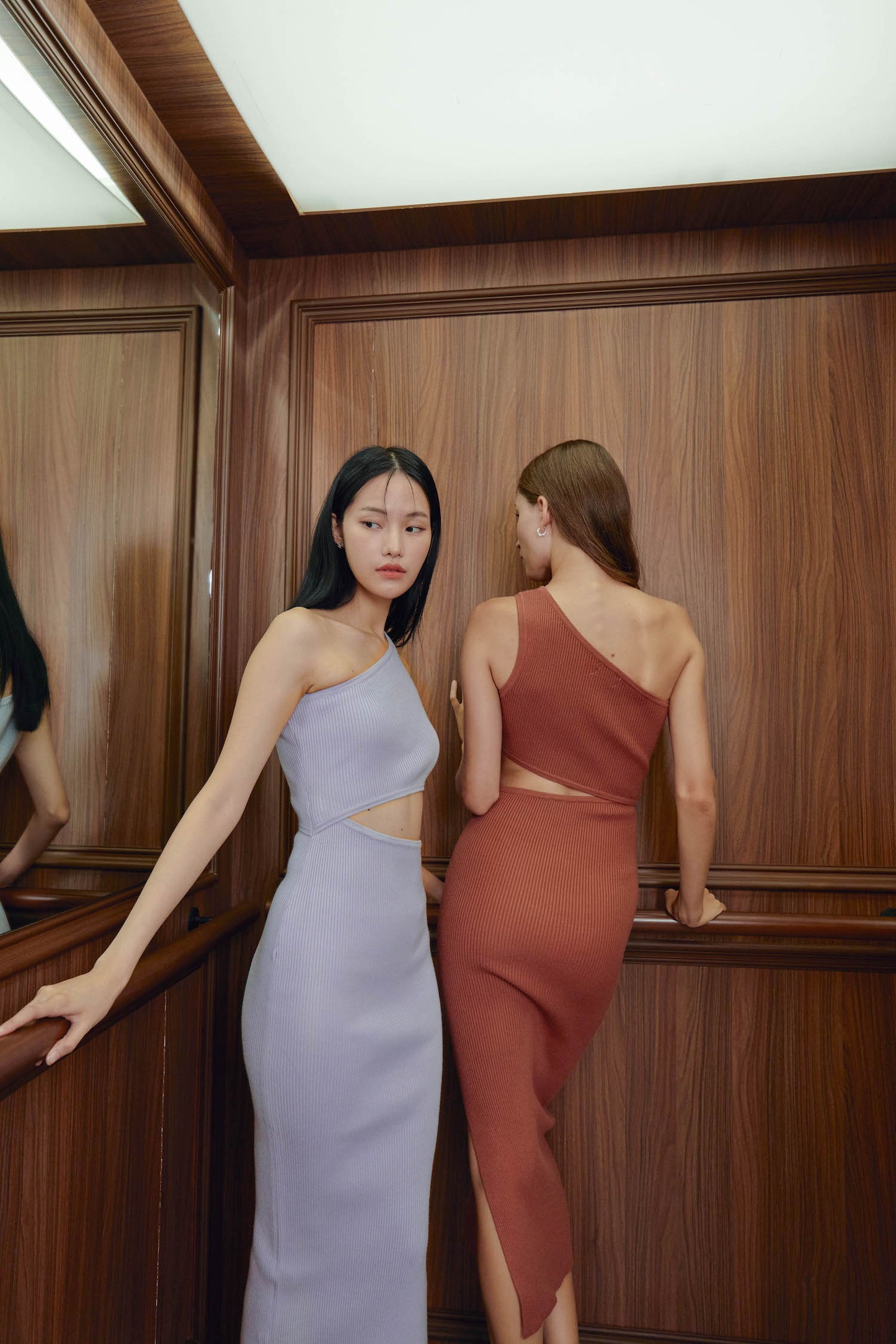 Gigi Toga Cut-Out Knit Midi (Rust)