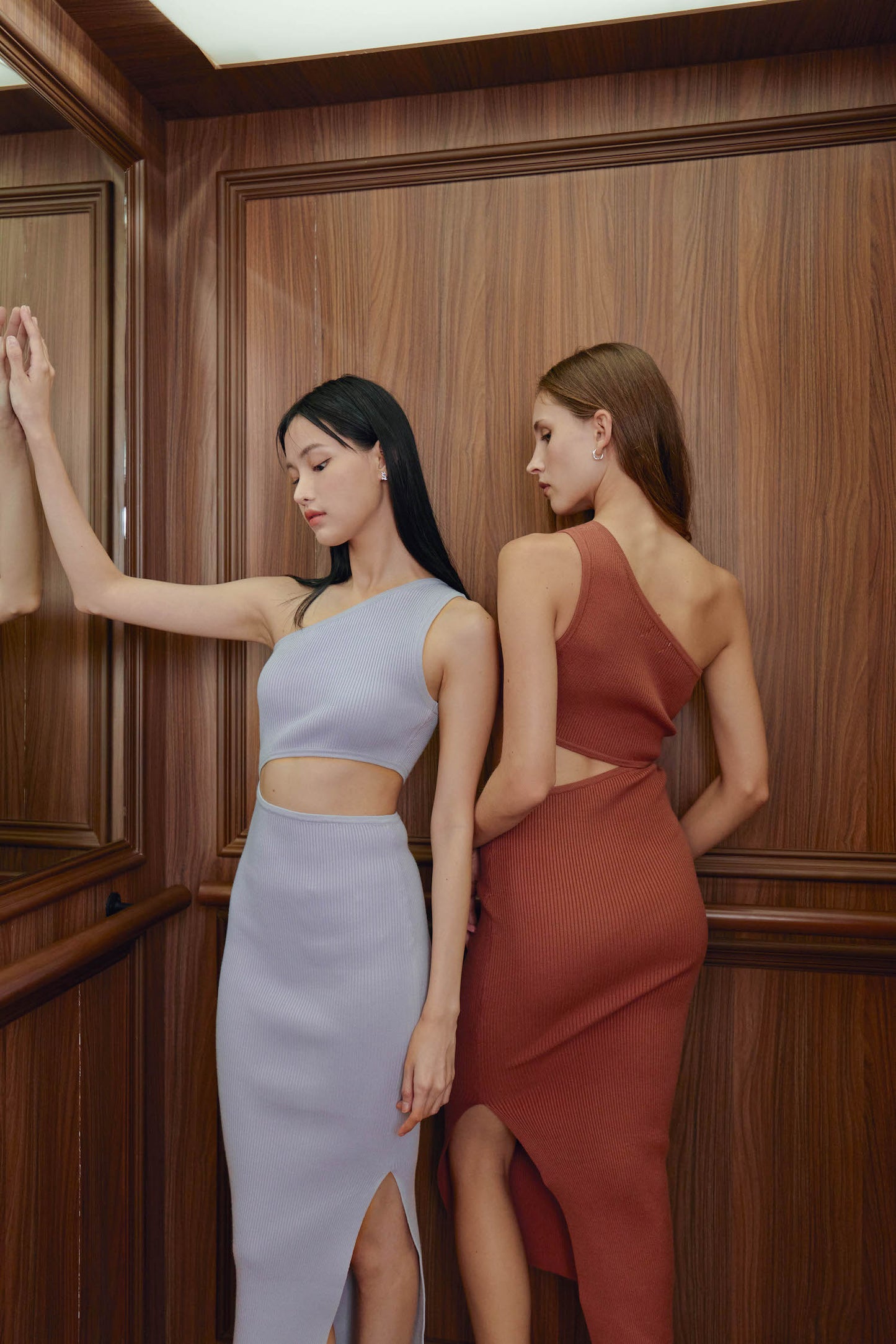 Gigi Toga Cut-Out Knit Midi (Rust)