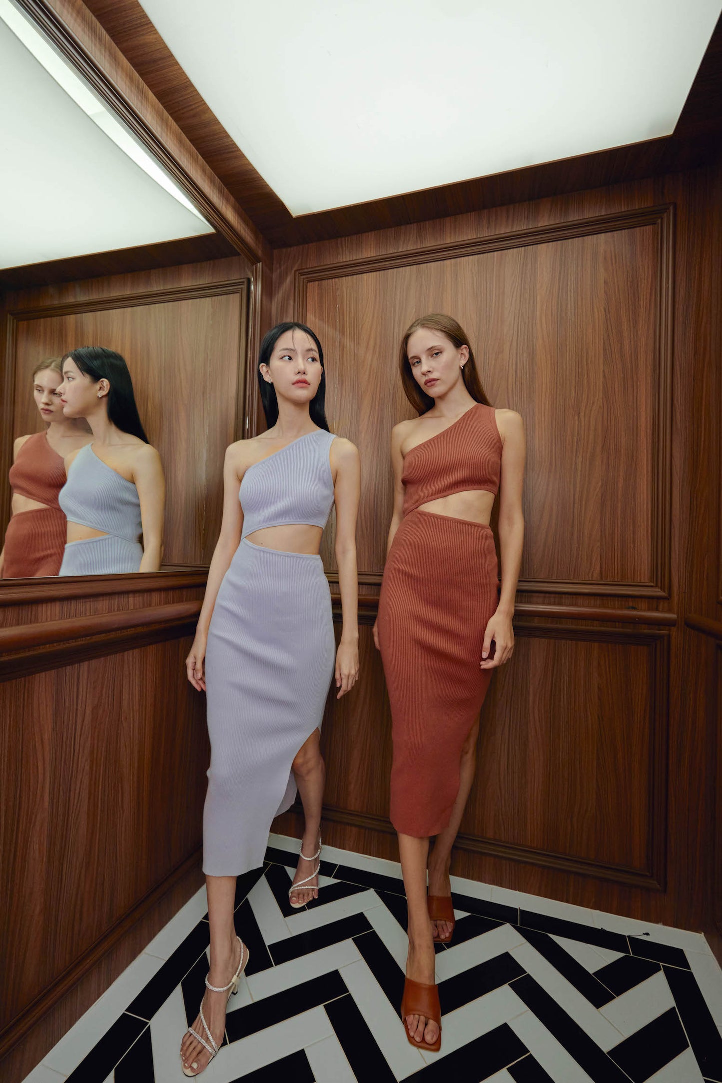 Gigi Toga Cut-Out Knit Midi (Rust)