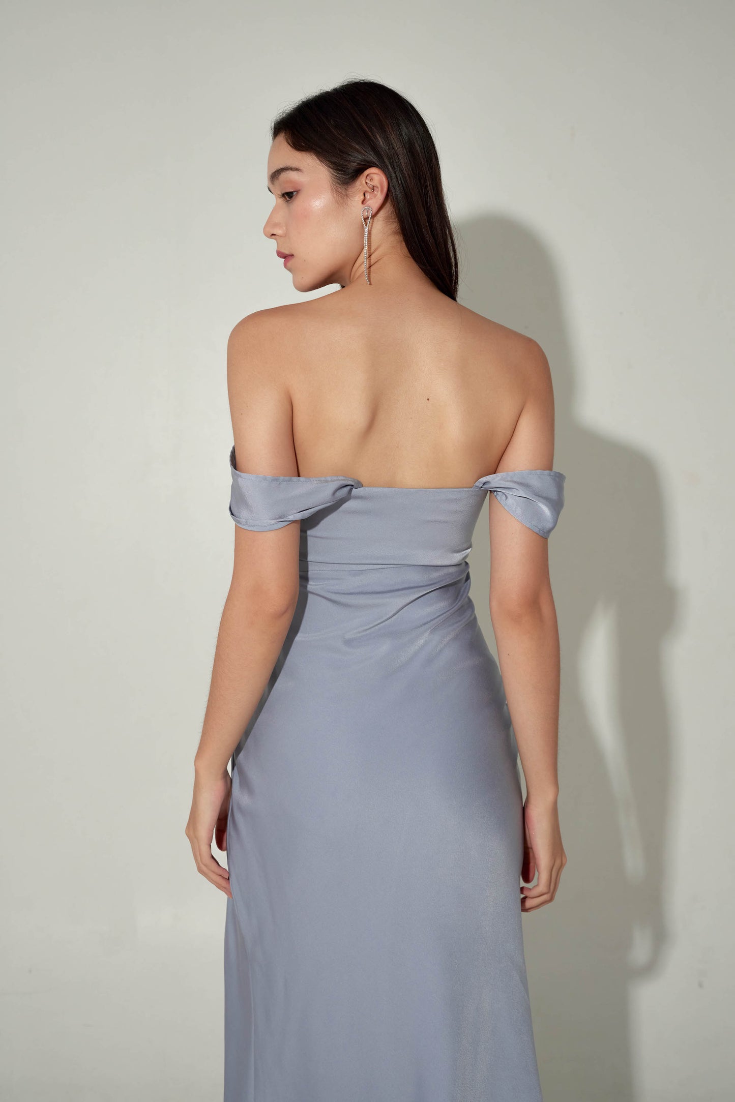 Lola Padded Satin Midi (Mist)