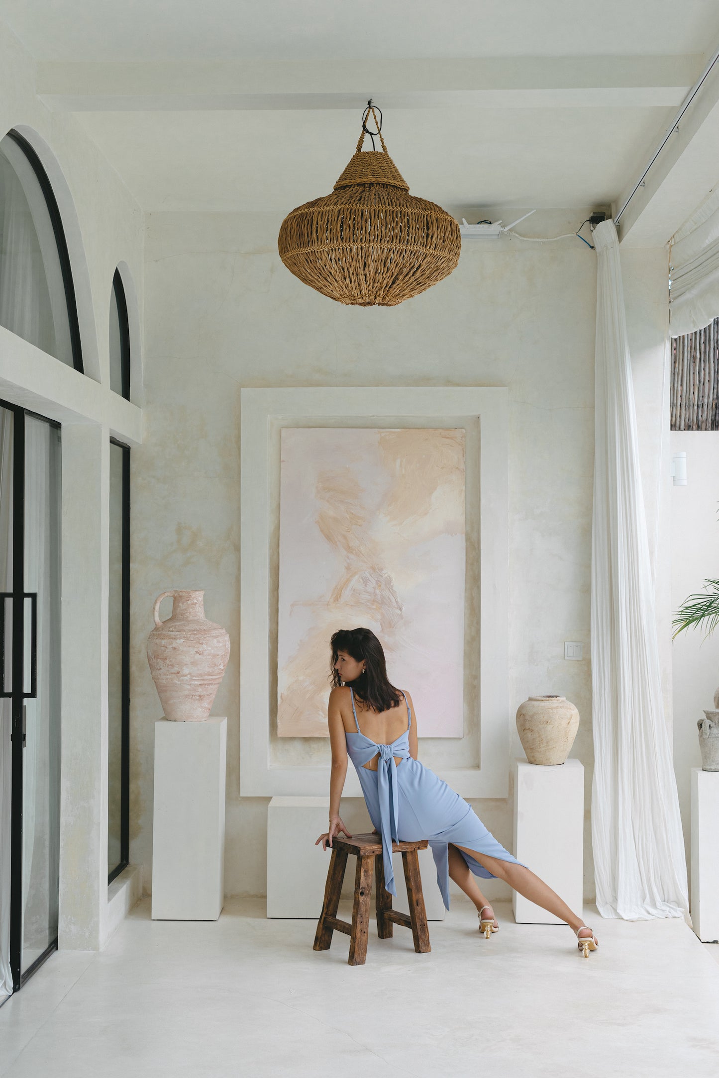 Cienna Padded Column Midi (Baby Blue)