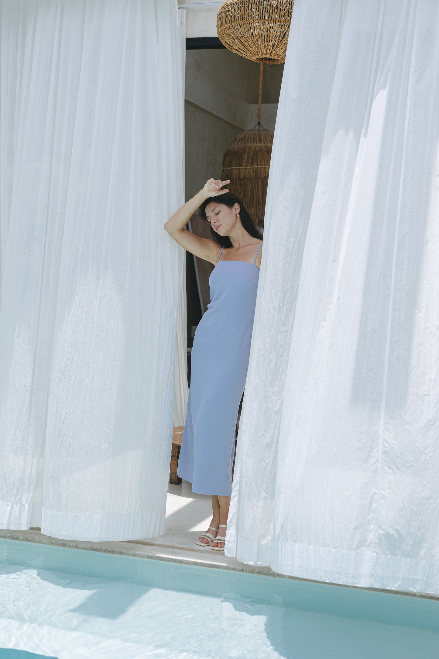Cienna Padded Column Midi (Baby Blue)