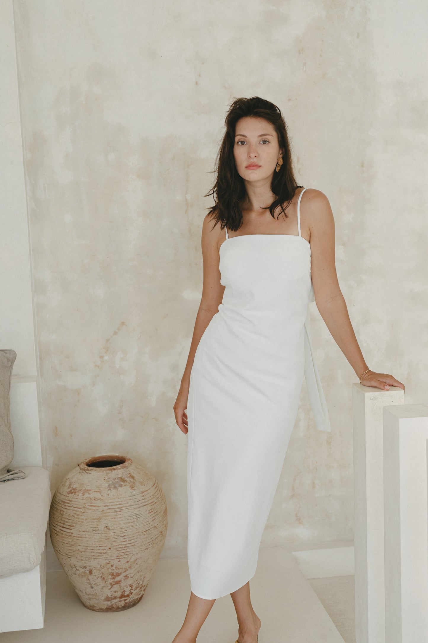 Cienna Padded Column Midi (Ivory)