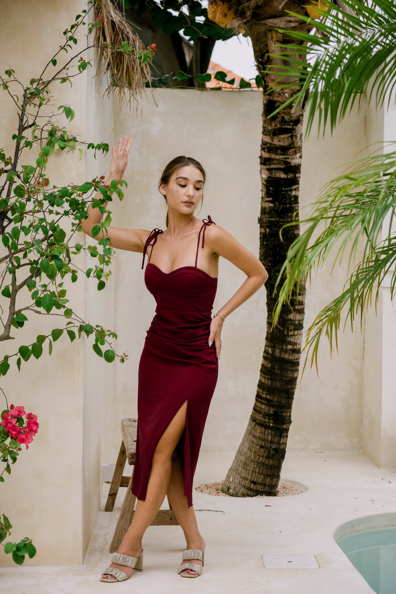 Bailey Padded Midi (Wine)