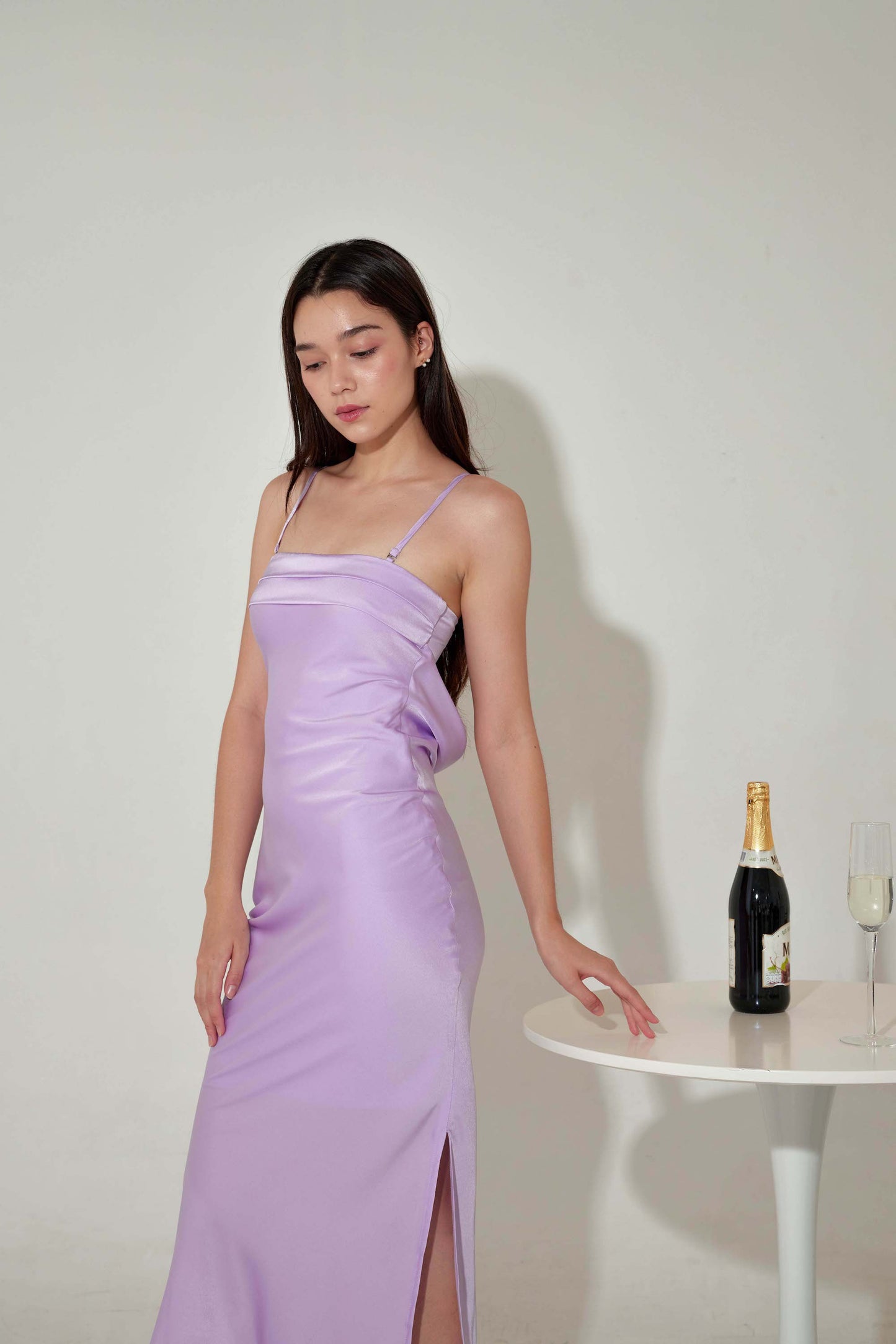 Lily Satin Midi (Lilac)